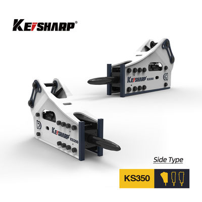 KS350 ไซด์ไฮดรอลิกบราคเกอร์ 165 มิลลิเมตร Chisel 150-300bpm Excavator Rock Breaker