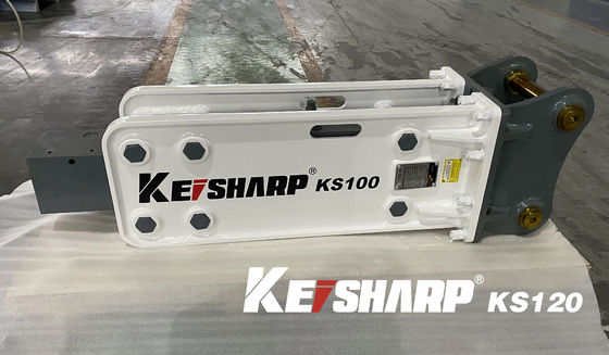 KS120 แบบสูงสุด 85 มิลลิเมตร Chisel Hydraulic Breaker สําหรับเครื่องขุด 13 ตัน