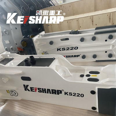 KS220 ปิดเสียง / ด้าน / ด้านบน แบบไฮดรอลิก Breaker Hammer สําหรับ Excavator