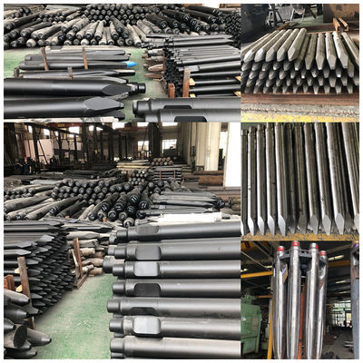 กว้าง 195 มิลลิเมตร ไฮดรอลิกฮาเมอร์ Chisel สําหรับการทําลายภาระหนักในการสร้างเครื่องขุด 50-60 ตัน