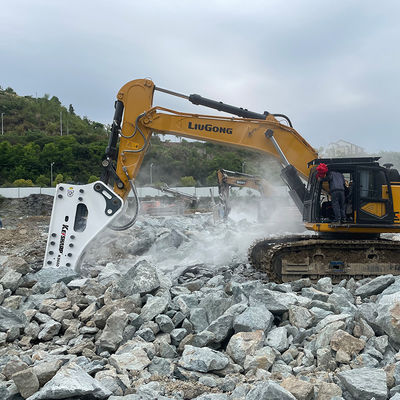 5350Kg Excavator Hydraulic Crushing Breaker การออกแบบที่ทันสมัยเพื่อประสิทธิภาพการก่อสร้าง
