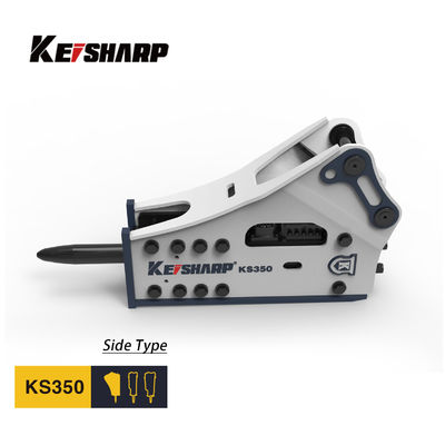KS350 ไซด์ไฮดรอลิกบราคเกอร์ 165 มิลลิเมตร Chisel 150-300bpm Excavator Rock Breaker