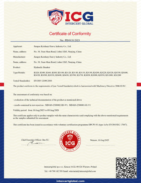 ประเทศจีน Jiangsu Keisharp Heavy Industry Co., Ltd. รับรอง